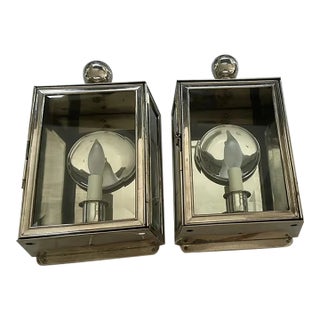 Vaughan Dawton Wall Lanterns in Nickel - a Pair For Sale