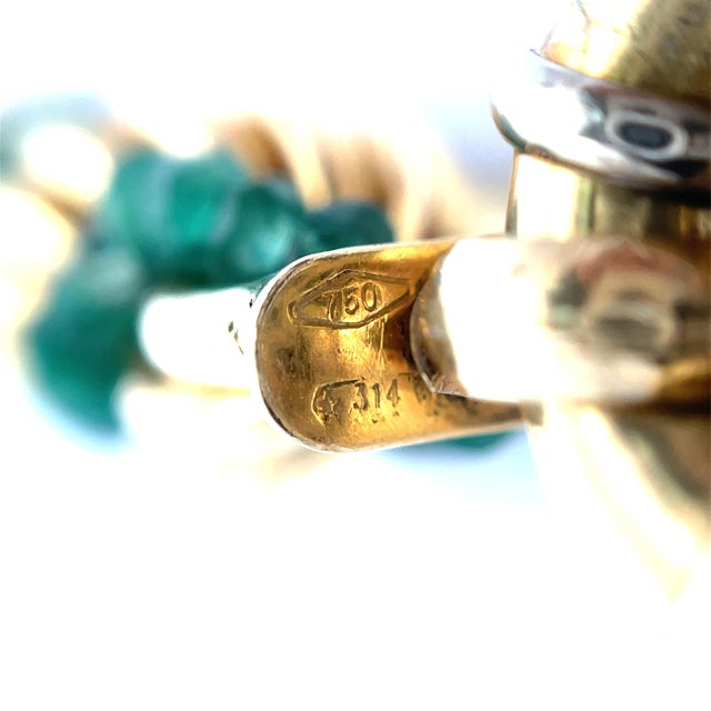 Early 21st Century 18k Yellow Gold Rope Bracelet With Emerald Beads For Sale - Image 5 of 5