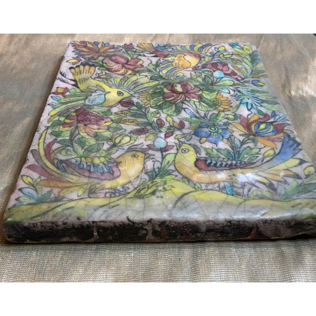 Persian Vintage Persian Ceramic Tile For Sale - Image 3 of 11