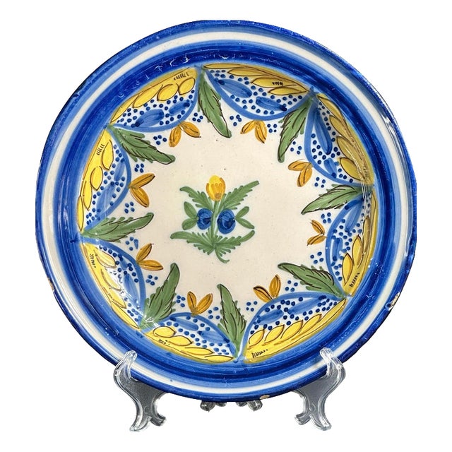 Antique Spanish Ceramic Plate, Manises, 19th Century For Sale