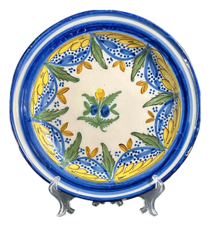 Antique Spanish Ceramic Plate, Manises, 19th Century