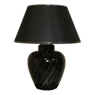Murano Glass and Silver Foil Table Lamp, Italy, 1970s For Sale