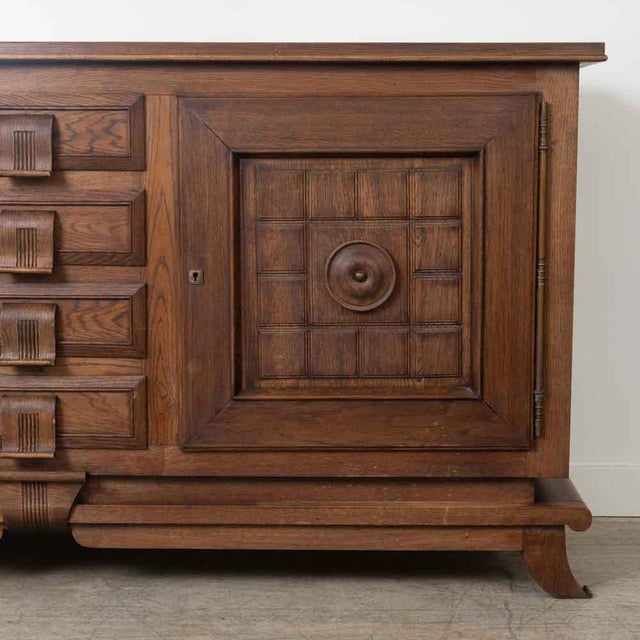 Brown 1940's French Oak Sideboard by Charles Dudouyt For Sale - Image 8 of 15
