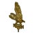 Antique Gold Gilded Solid Brass Bronze Open Winged Eagle Bird Heavy Flag Finial For Sale