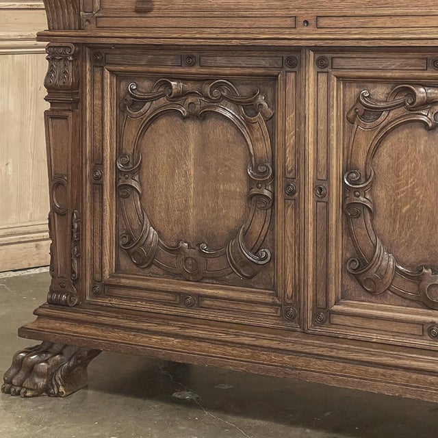 Antique French Louis XIV Renaissance Revival White Oak Buffet For Sale - Image 18 of 18