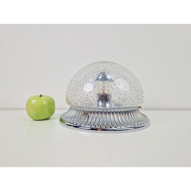Beautiful hillebrand luchten ceiling or wall lamp model 1315-111, made in germany in the 1970s. The lamp is made of ice...