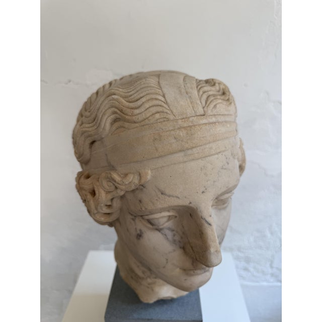 Italian Artist, Head of a Young Woman Sculpture, 1800s, Marble For Sale - Image 6 of 14