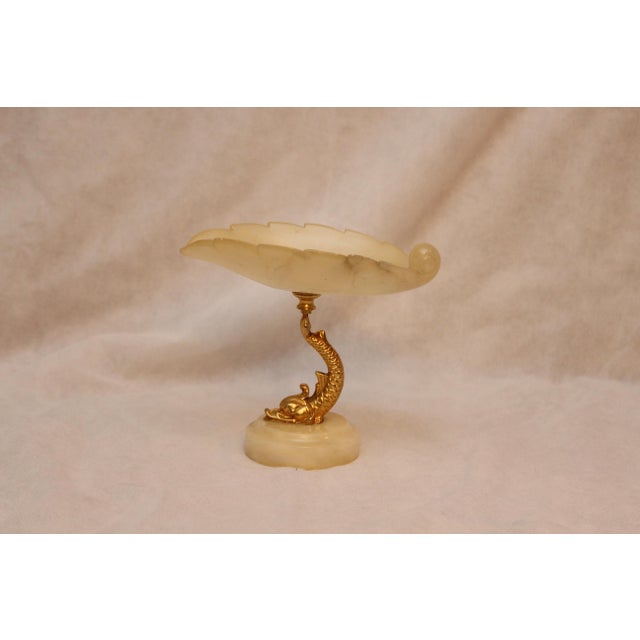 Footed Vase Gold Dolphin Decor, 1950s For Sale - Image 16 of 18
