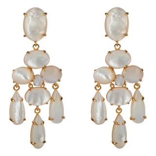 Greta Earrings (White) (Clip On) For Sale