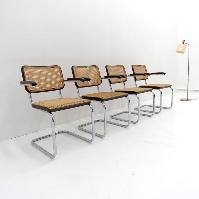 Saffron Marcel Breuer for Thonet, S64 Side Chairs, 1980 For Sale - Image 8 of 10