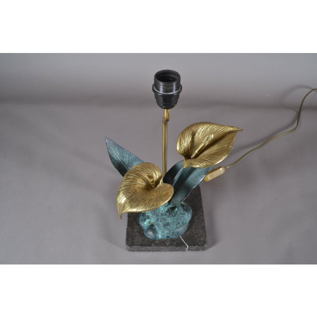 Vintage Brass Flower Lamp For Sale - Image 4 of 7
