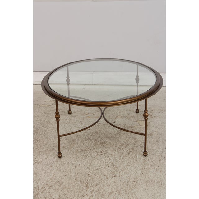 Glass Oval Glass Top Decorator Coffee Cocktail Table For Sale - Image 7 of 15