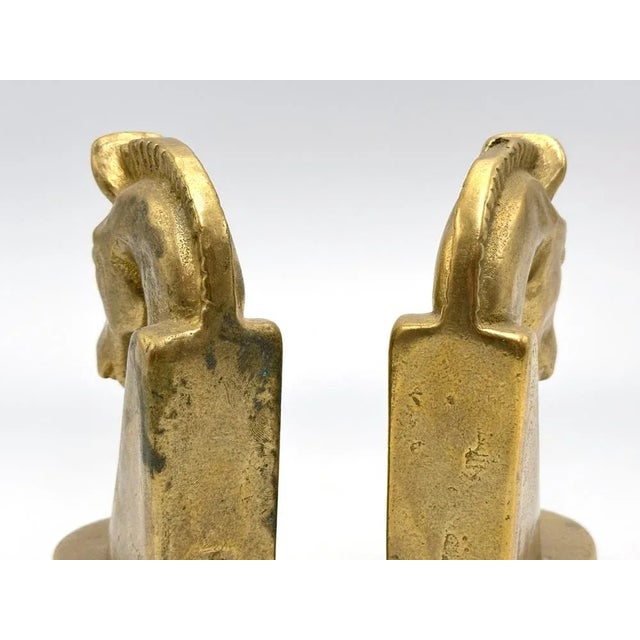 Vintage Trojan Brass Horse Head Bookends, 1960s, Set of 2 For Sale - Image 6 of 10