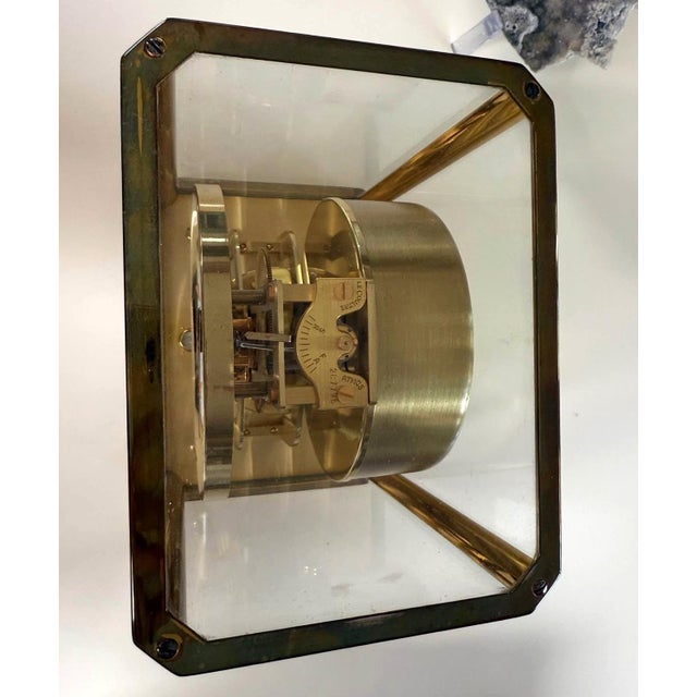 Brass 1968 Jaeger - LeCoultre Atmos Clock Caliber 528-8 | Swiss Mid-Century Brass & Glass For Sale - Image 8 of 10