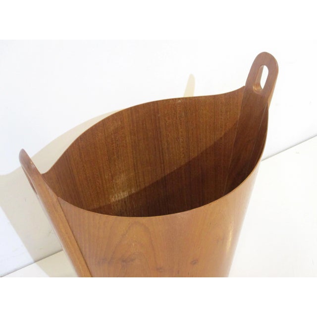 Wood Teak Waste Basket by Einar Barnes for p.s. Heggen Norway For Sale - Image 7 of 11