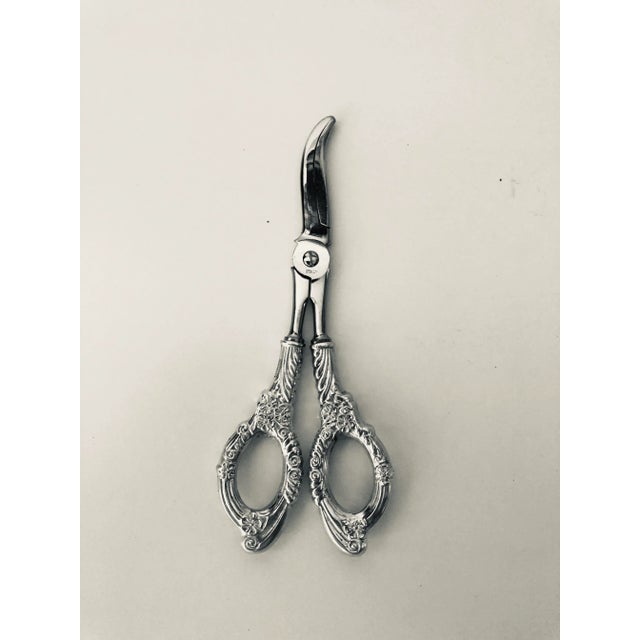 1970s Vintage Sterling Silver Handle Grape Shears / Scissors For Sale - Image 5 of 5