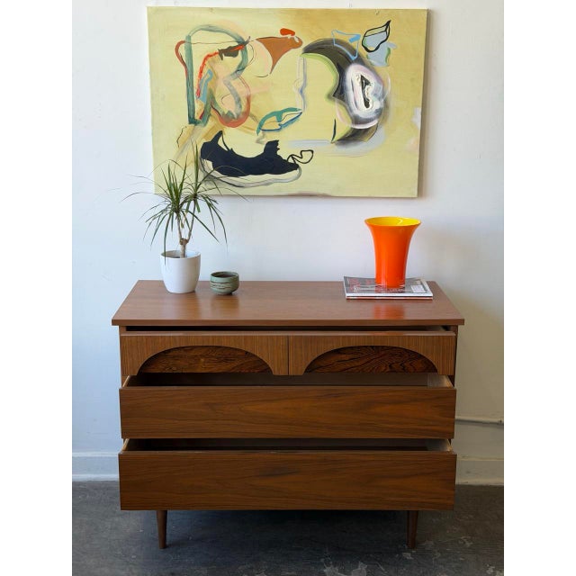 1960's Walnut & Rosewood Chest of Drawers For Sale - Image 4 of 7