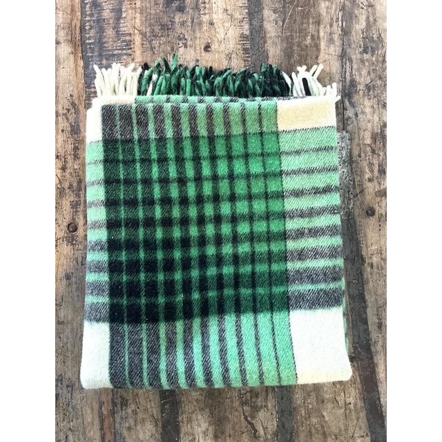 Vintage Wool Plaid Blanket For Sale - Image 4 of 12