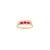 Metal 2.14 Carat Natural Ruby Three-Stone Band Ring for Her in 14k Solid Gold Size 6 For Sale - Image 7 of 14