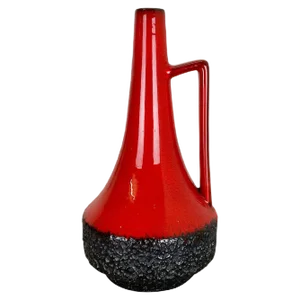 XL Black-Red Pottery Vase from Jopeko Ceramics, Germany, 1970s