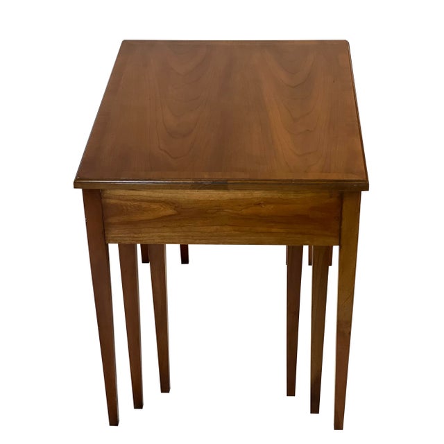 1960s 1960s Vintage Fruitwood Nesting Tables by Heritage, Set of 3 For Sale - Image 5 of 13