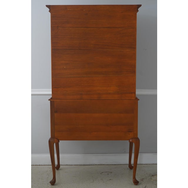 New England Queen Anne Style Cherry Finish Tall Highboy For Sale - Image 15 of 15