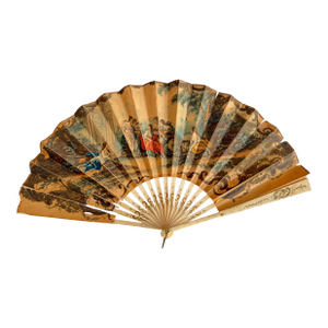 Antique C. 1910 Maquet Paris Harbor Inn New York Carved Bone Advertising Hand Fan