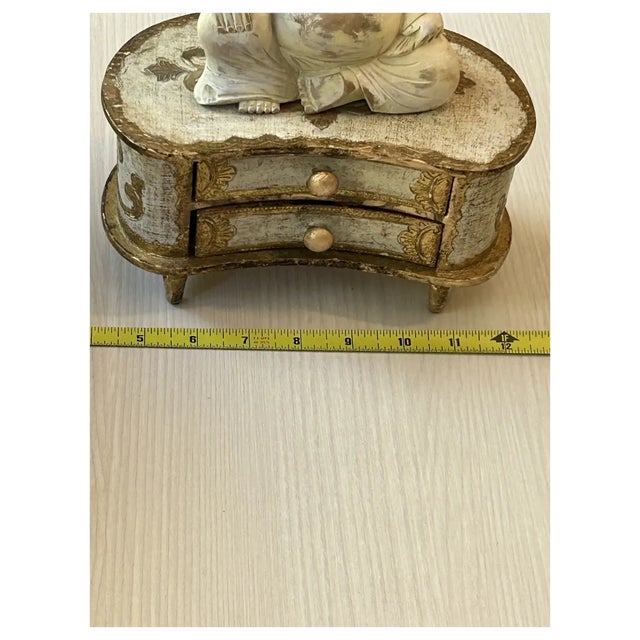 White Ooak, Vintage Jewelry Box/Buddah For Sale - Image 8 of 10