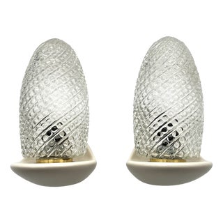 Model 21 Wall Lights in Ceramic and Frosted Glass from Lindner Leuchten, 1960s, Set of 2 For Sale