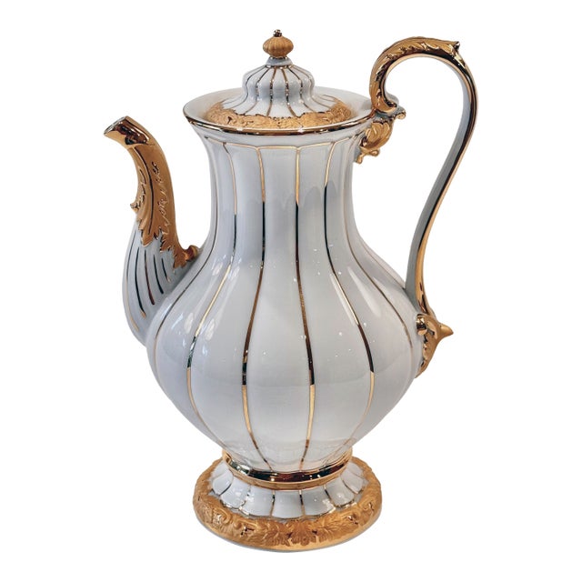 1990s Meissen XForm Gold Coffee Server For Sale