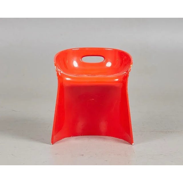 Mid-Century Modern Orange Stool by Winifred Staeb for Form + Life, 1970s For Sale - Image 3 of 5