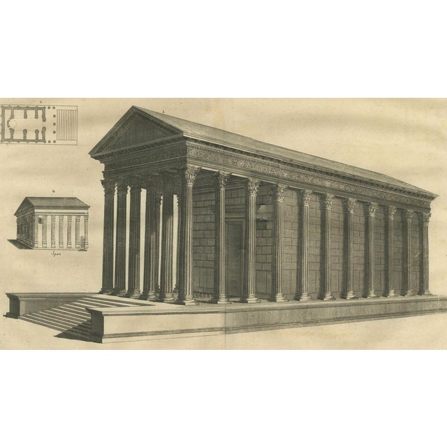 Black Montfaucon, Roman Temple Architecture, 1721, Paper Engraving For Sale - Image 8 of 10