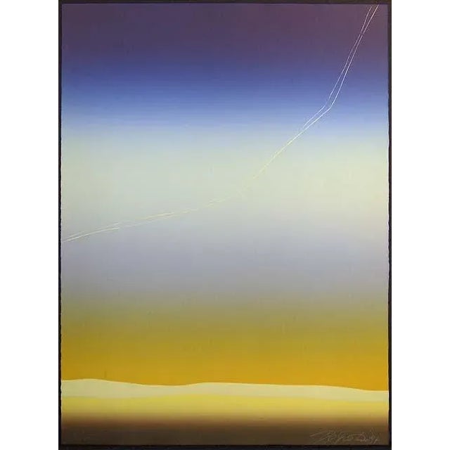 Contemporary 1984 "Lightening I & II" Noel DeGaetano Hand Signed Fine Art Collagraph Diptych - a Pair For Sale - Image 3 of 8