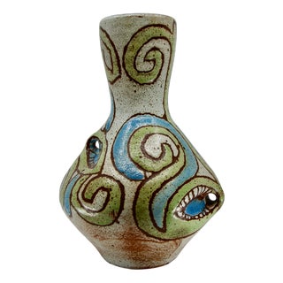D'Accolay Ceramic Vase with Ethnic Decoration, 1960 For Sale