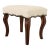 Baker Furniture Style French Provincial Louis XV Carved Mahogany Upholstered Stool or Ottoman For Sale