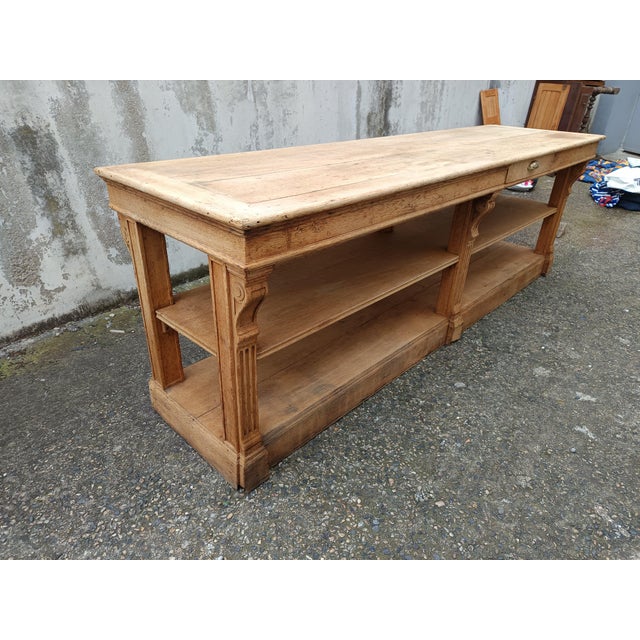 Wood Antique Worktable in Oak For Sale - Image 7 of 18
