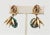 Gold Vintage 1960s Jewels by Julio Goldtone Green Art Glass Tassel Clip Earrings - 2 Pieces For Sale - Image 8 of 8
