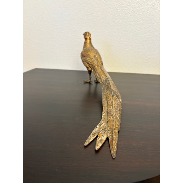 Metal Vintage 1910 Cast Brass Figures of Pea Hens by C C K Company, New York - A Pair For Sale - Image 7 of 8