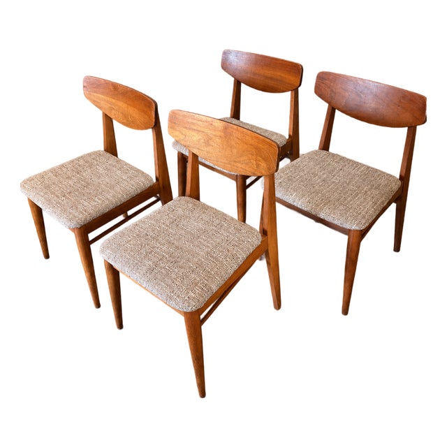 Set of Four Stanley Mid Century Modern Dining Chairs For Sale