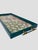 Lee Jofa Custom Tray Lee Jofa Embroidered Linen Teal For Sale - Image 4 of 11