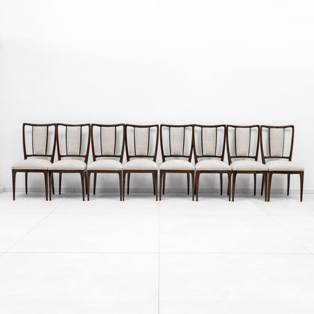1950s Mid-Century Modern Italian Bouclè Dining Chairs, 1950, Set of 8 For Sale - Image 5 of 10