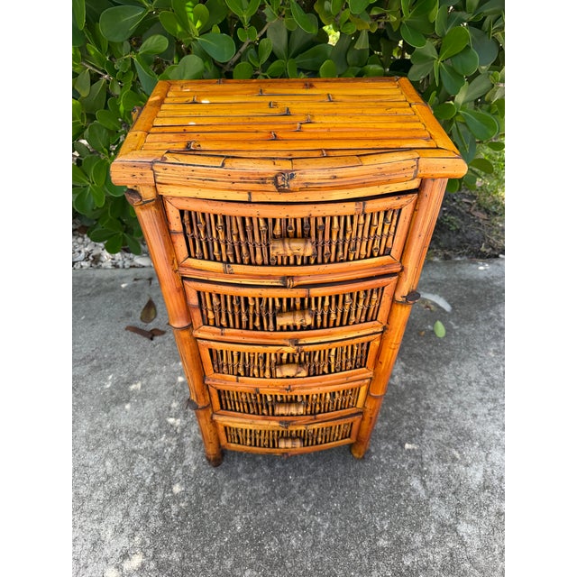 Vintage Split Bamboo Five-Drawer Chest For Sale - Image 4 of 12