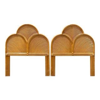 Vintage Pencil Reed Headboards - a Pair For Sale