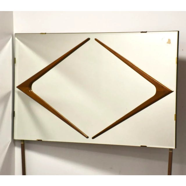 Wood Mid Century Walnut Mirror For Sale - Image 7 of 7