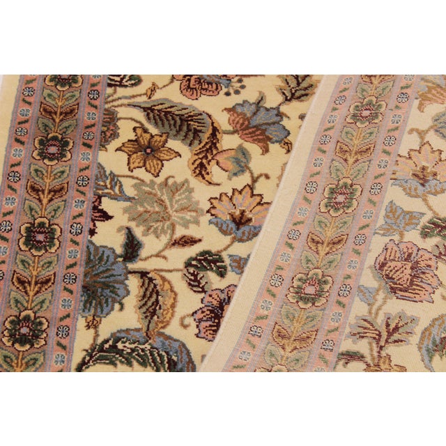 Textile Shabby Chic 1990's Pak-Persian Ivory/Pink Wool Rug - 3'0'' X 5'0'' For Sale - Image 7 of 9