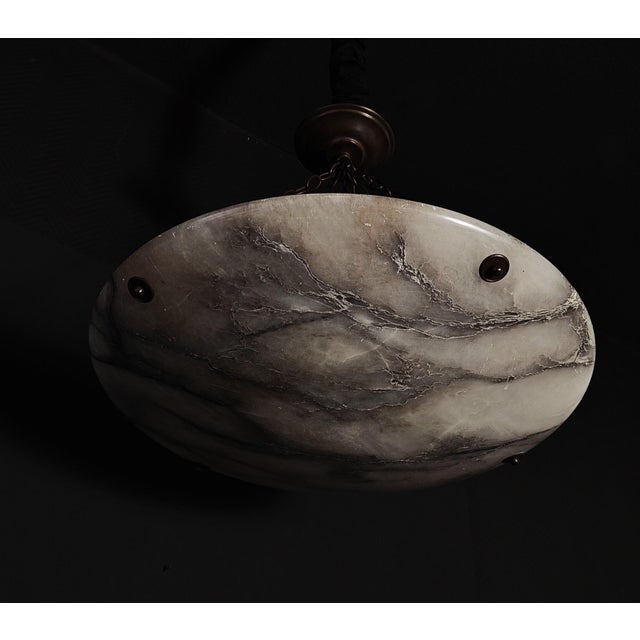 1930s Alabaster Hanging Lamp, 1930s For Sale - Image 5 of 13