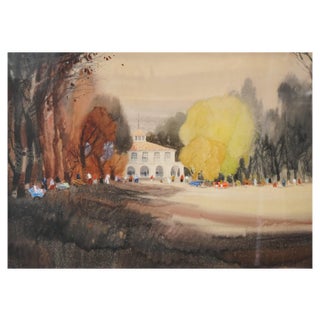 Jordi Danes, The Pavilion, Watercolor on Paper, Framed For Sale
