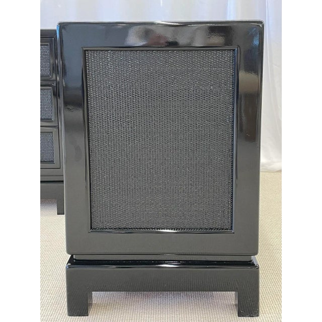 Wood Pair of Mid-Century Modern Cabinets, Chests, Nightstands, Karl Springer Style For Sale - Image 7 of 13