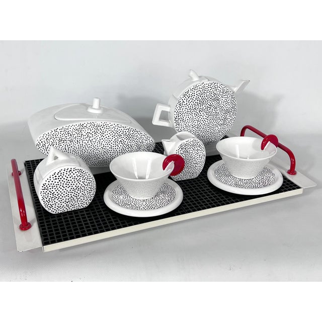 Modern Ceramic Tea Service from MAS, Italy, 1980s, Set of 10 For Sale - Image 3 of 11
