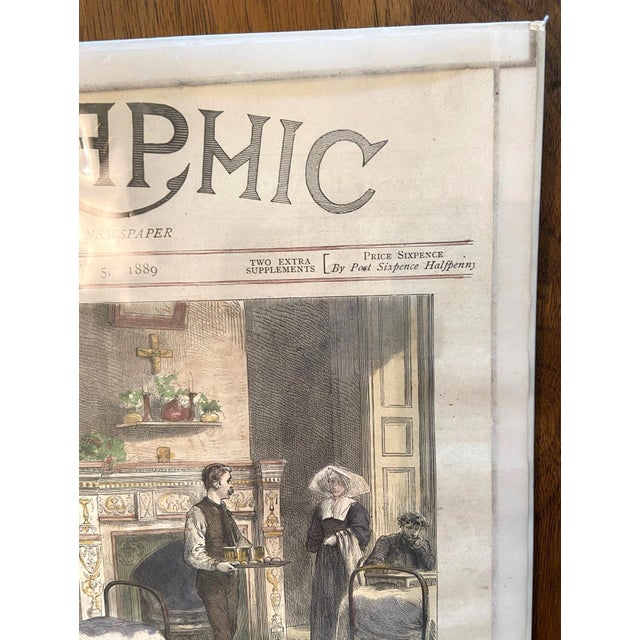 Durand Antique Print, Graphic Weekly, the First Italian Hospital in London, Color, 1889 For Sale - Image 4 of 11